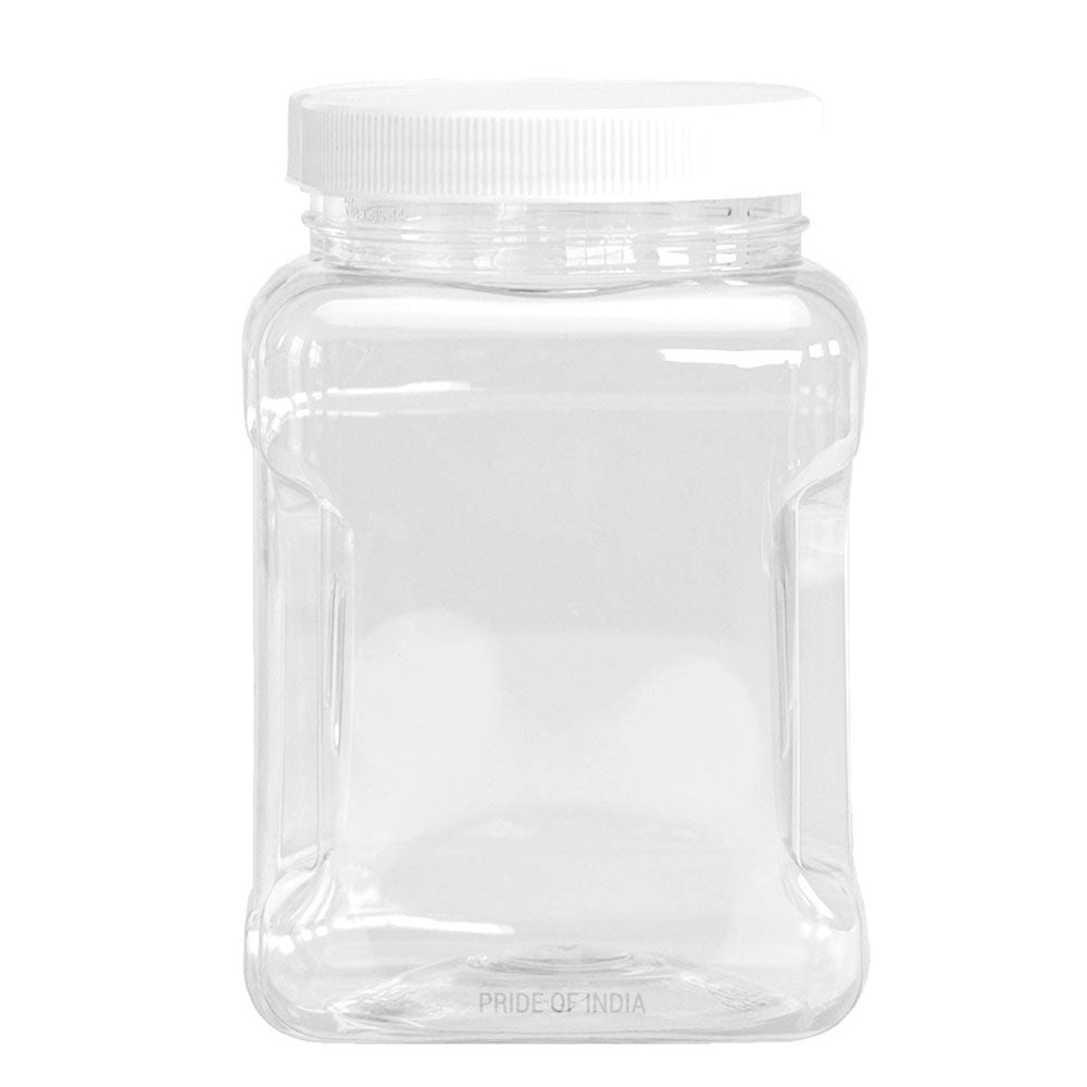 Clear Plastic Grip Dry/Liquid Food Storage Jars w/ Caps (Food Grade - BPA Free)