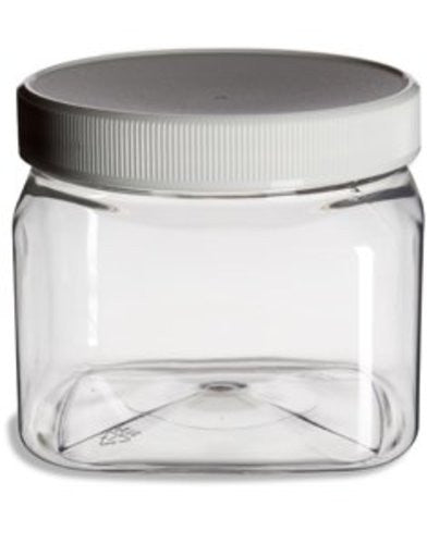 Clear Plastic Grip Dry/Liquid Food Storage Jars w/ Caps (Food Grade - BPA Free)