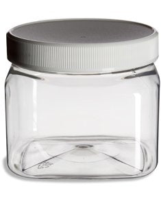 Clear Plastic Grip Dry/Liquid Food Storage Jars w/ Caps (Food Grade - BPA Free)