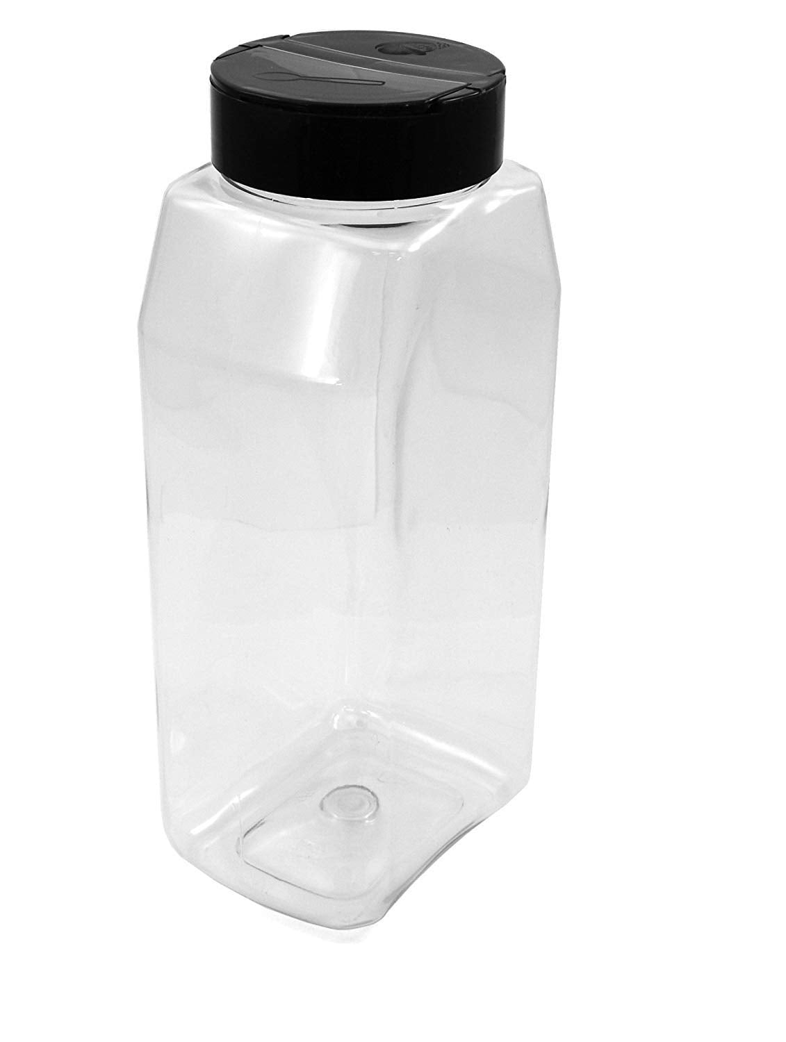 Clear Plastic Grip Dry/Liquid Food Storage Jars w/ Caps (Food Grade - BPA Free)