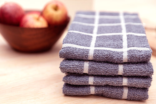 Blue Kitchen Towels / Terry Cloth - Set of 4